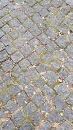 High angle view of cobblestone street