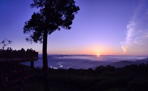 Scenic view of sea at sunset