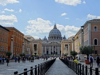 Vatican panoramic view of people in city against sky