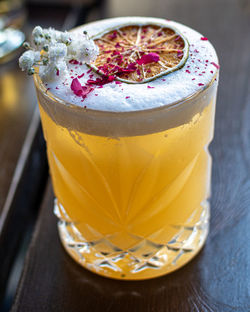 Close-up of drink on table