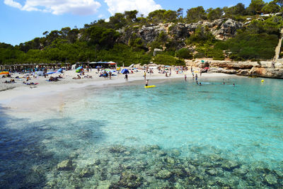 People enjoying at beach