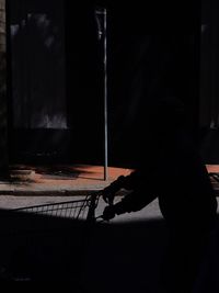 Shadow of man on floor