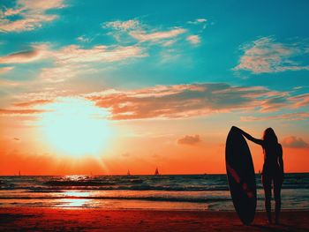 Scenic view of sunset over sea