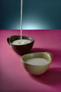 Close-up of tea cup on table