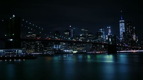 Illuminated city at night