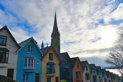 Low angle view of buildings against sky