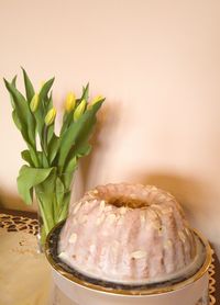Close-up of plant in bowl on table
