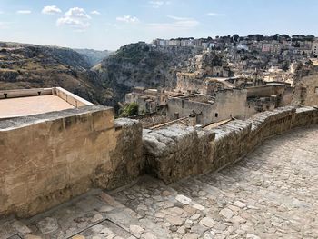 High angle view of old ruins