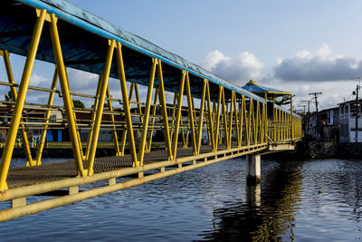 Bridge over river against sky