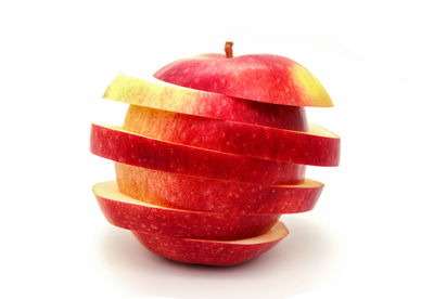 Close-up of apple on white background