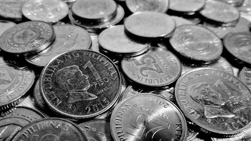 Full frame shot of coins