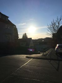 View of road at sunset