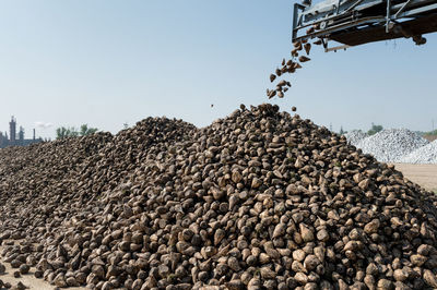 View of rocks against clear sky