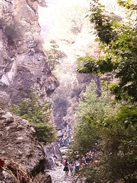 Group of people on rock formation