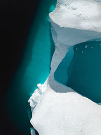 High angle view of glacier