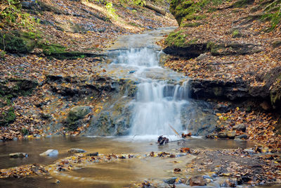 Scenic view of waterfall