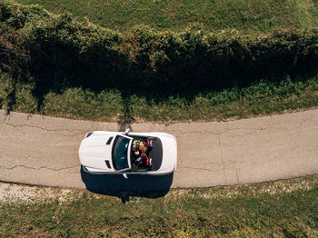 High angle view of camera on motorcycle