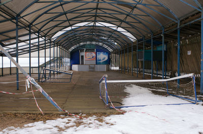 Abandoned building covered with snow