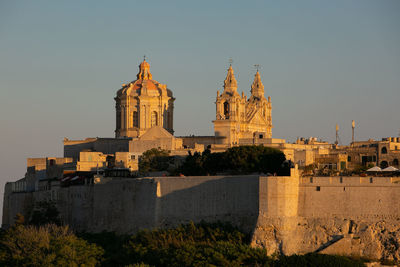 View of historic building against clear sky
