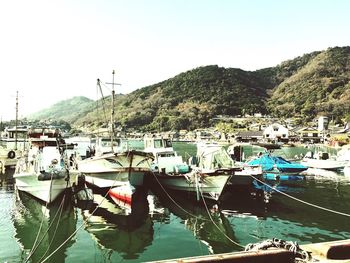 Boats in harbor