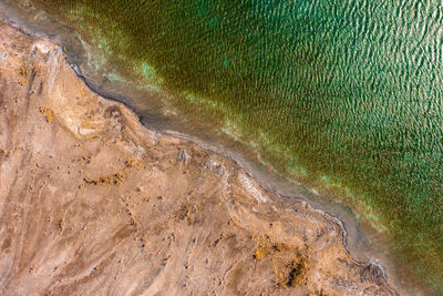 High angle view of sunlight falling on land