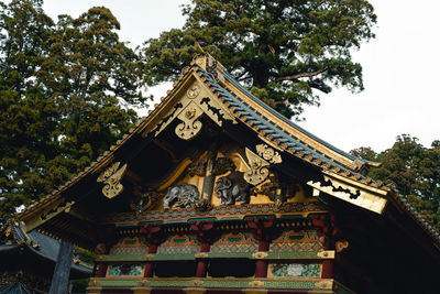 Low angle view of traditional building against sky