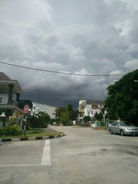 Road against cloudy sky