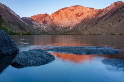 Sunrise over convict lake in california