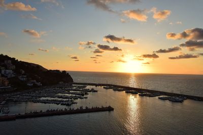 Scenic view of sea during sunset
