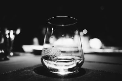 Close-up of wine glass on table in restaurant