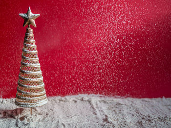 Christmas tree in snow