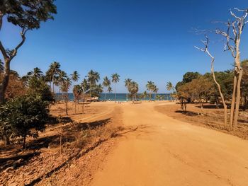 Panoramic view of road against clear sky