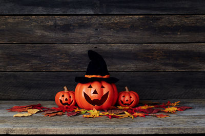 View of pumpkin on table
