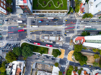 High angle view of city street