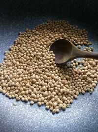 High angle view of eggs in container