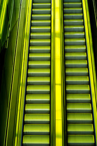 Neon light on the escalator