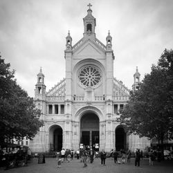 Group of people in front of building