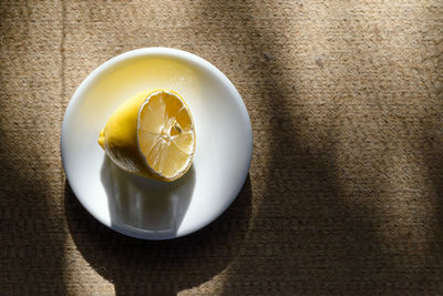 High angle view of fruit on table