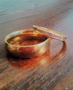 Close-up of wine on wooden table