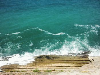 High angle view of beach