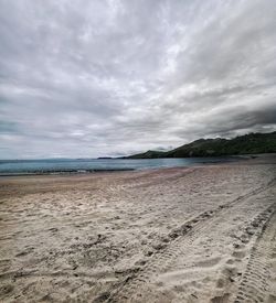 Scenic view of beach against sky