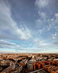 High angle view of cityscape against sky