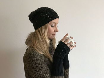 Young woman drinking water