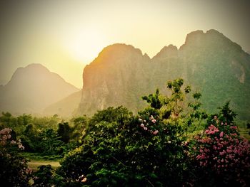 Scenic view of mountains against sky