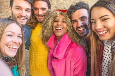 Portrait of smiling friends