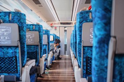 View of seats in train