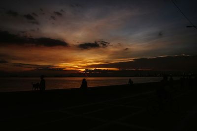 Scenic view of sea at sunset