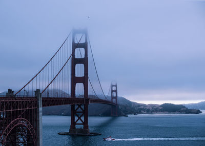 Suspension bridge over sea