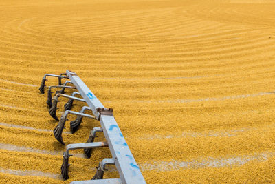 Agricultural equipment at rice paddy