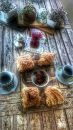 Close-up of food on table